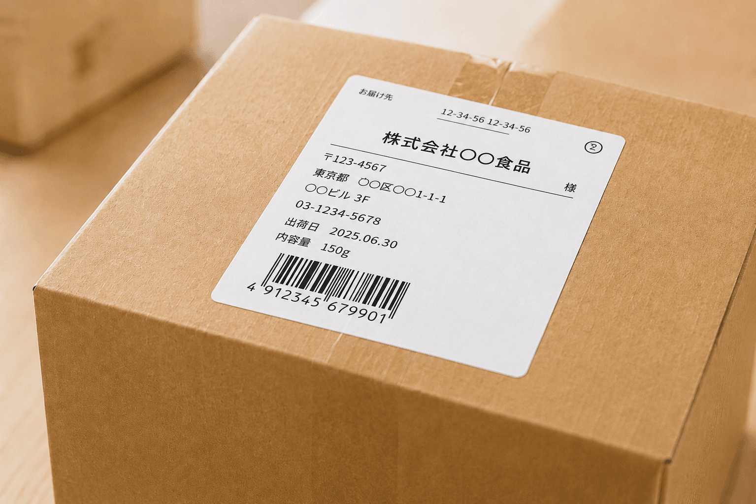 発送ラベルに
