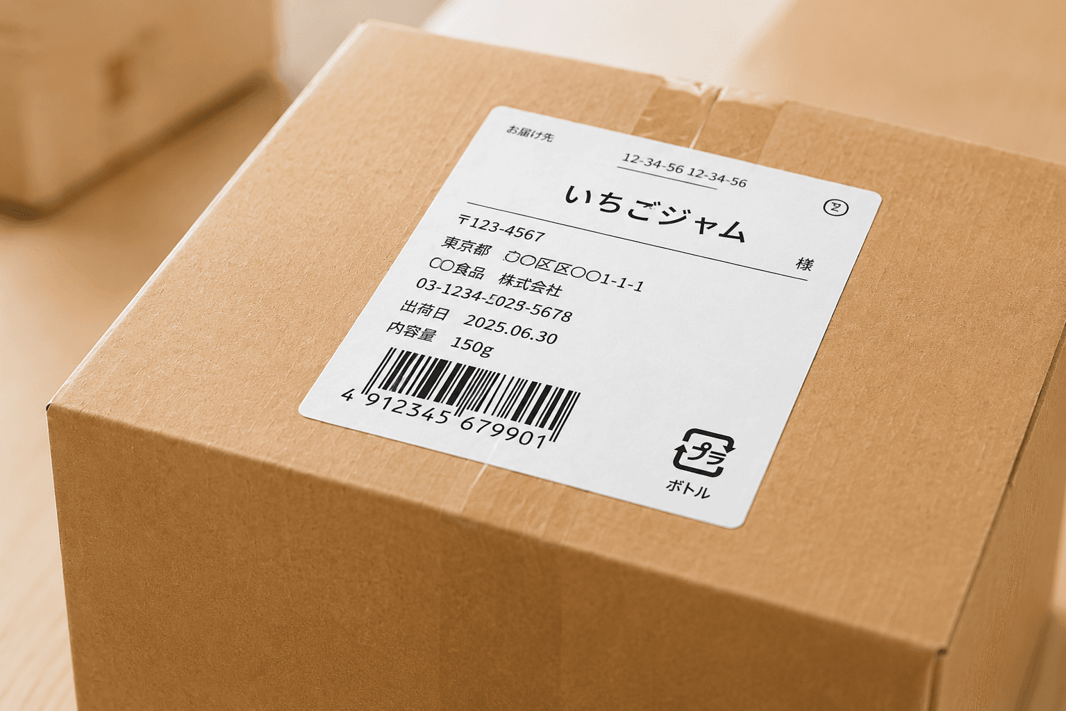 発送ラベルに